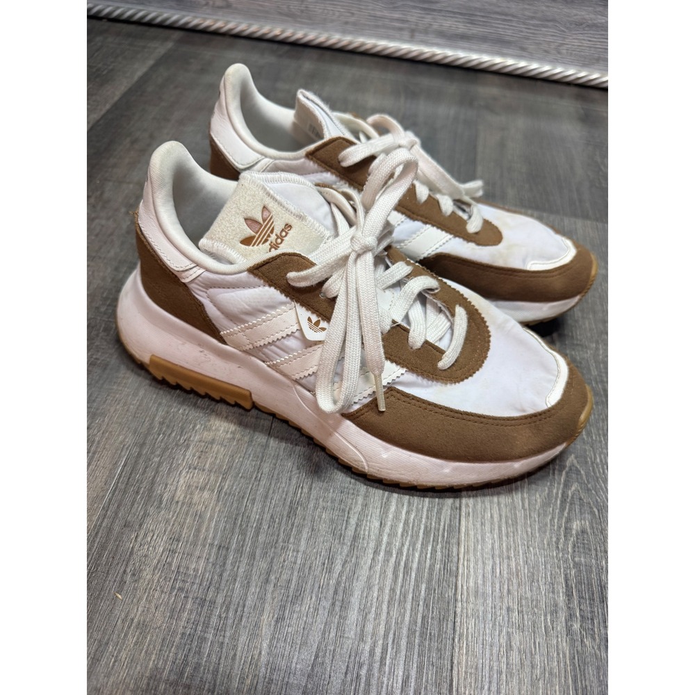 Adidas Retropy F2 Womens Shoes White Brown Suede Sneakers GW9326 Size 7